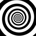 Spiral hipnotic optical illusion. Hypnotizing swirl. Trance sleep hypnotherapy. Simple graphic vector illustration. Concentartion 