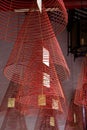 Spiral incense burners at a Vietnamese temple Royalty Free Stock Photo