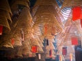 Spiral Incense sticks in temple