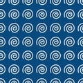 Spiral indigo dabu print seamless repeat pattern Royalty Free Stock Photo