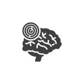 Spiral inside a brain vector icon Royalty Free Stock Photo