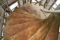 Spiral iron staircase inside the old lighthouse Royalty Free Stock Photo