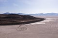 Spiral Jetty, an art installation at the Great Salt Lake in Utah, drone Royalty Free Stock Photo