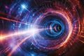 a spiral of light in the center of a black hole, Explore the theory of relativity Royalty Free Stock Photo