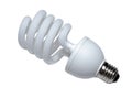 Spiral light bulb lamp isolated on white background economical fluorescent lightbulb CFL new energy economic modern saver saving