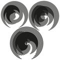 Spiral line patterns. Abstract curve forms. Dynamic swirl Vector. Hypnotic wave element. Royalty Free Stock Photo