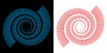 Spiral linear dynamic form, line rotation