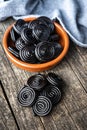 Spiral from liquorice candy Royalty Free Stock Photo