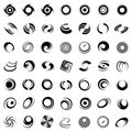 Spiral movement and rotation. 49 design elements.