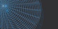 Spiral Network Grid: Convergence of Lines and Light. A Complex, Spiraling Multi Layered Circular Network