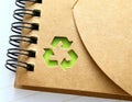 Spiral note with recycle mark Royalty Free Stock Photo