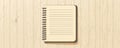 Spiral notebook with blank pages and pen on a wooden desk