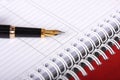 Spiral notebook and fountain pen Royalty Free Stock Photo