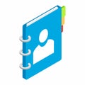 Spiral notebook isometric 3d icon Royalty Free Stock Photo