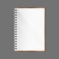 Spiral notebook. Realistic vector illustration. Diary, organizer open page. Textured paper. A5 size ratio
