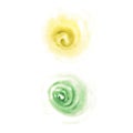 Spiral olive and green watercolor splashes. Hand drawn illustration isolated on white background. Abstract texture Royalty Free Stock Photo