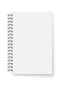 Spiral opened notebook template. Blank copybook with metallic spiral. Mock up of organizer or diary realistic vector