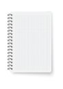Spiral opened notebook template. Blank copybook with metallic spiral. Mock up of organizer or diary realistic vector