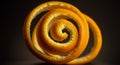 Spiral Orange Peel on Dark Background Royalty Free Stock Photo