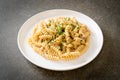 spiral pasta mushroom cream sauce Royalty Free Stock Photo