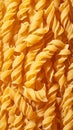 Spiral pasta pattern Boiled egg noodles in full frame, top view Royalty Free Stock Photo