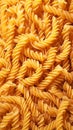 Spiral pasta pattern Boiled egg noodles in full frame, top view Royalty Free Stock Photo