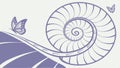 Spiral pattern with dots, abstract geometric texture vector design Generative AI Royalty Free Stock Photo
