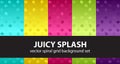 Spiral pattern set Juicy Splash. Vector seamless backgrounds