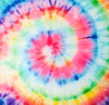 Spiral Pattern. Trendy Fashion Dirty Paint. Rainbow Artistic Circle. Tiedye Swirl. Vibrant Spiral Texture.