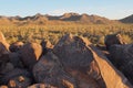 Spiral petroglyph on Signal Hill in Saguaro National Park, Arizona. Royalty Free Stock Photo