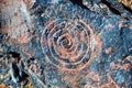 Spiral Petroglyph - Rock Art Royalty Free Stock Photo