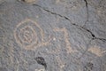 Spiral Petroglyph on Rock