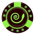 Spiral poker chip icon cartoon vector. Casino chips