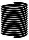 Spiral roll of cable icon. Cord coil. Metal spring