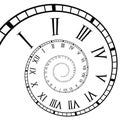 Spiral Roman Numeral Clock Time-Line Royalty Free Stock Photo