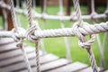 Spiral rope bridge for children to play. Royalty Free Stock Photo