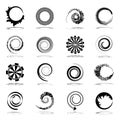 Spiral and rotation design elements. Royalty Free Stock Photo