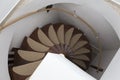 Spiral round stairway in a hotel