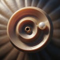 Of a spiral seashell, featuring a smooth, glossy surface with Royalty Free Stock Photo