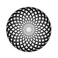 Spiral serpentine in round shape illusion on white Royalty Free Stock Photo