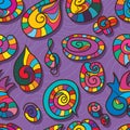 Spiral shape cartoon color seamless pattern