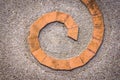 Spiral shaped brick