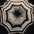 Spiral Shaped Structure: Black And White Drip Painting Photo