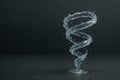 A spiral-shaped water vortex on a dark background. Space for text. Royalty Free Stock Photo