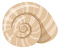 Spiral shell icon. Cartoon underwater fauna seashell Royalty Free Stock Photo