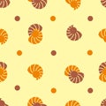 spiral shell snail sand design seamless pattern vector