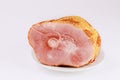 Spiral sliced hickory smoked ham isolated on white background Royalty Free Stock Photo
