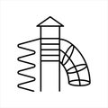 Spiral, slide, play area, line icon Royalty Free Stock Photo