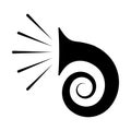 Spiral snail musical trumpet making sounds music logo icon gramophone