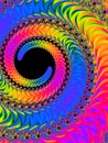 Abstract colorful psychedelic fractal illustration. Round vortex. Swirl with copy space. Beautiful spiral Royalty Free Stock Photo